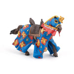 Cheval bleu fleur de lys Papo en PVC, Collection Médiéval, jouet éducatif idéal pour enfants et collectionneurs