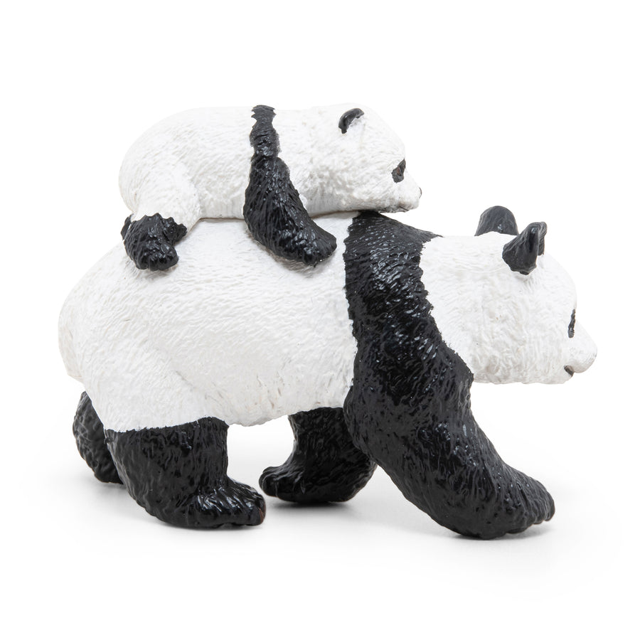 Panda et son bébé Papo en PVC, Collection Animaux sauvages, jouet éducatif idéal pour enfants et collectionneurs