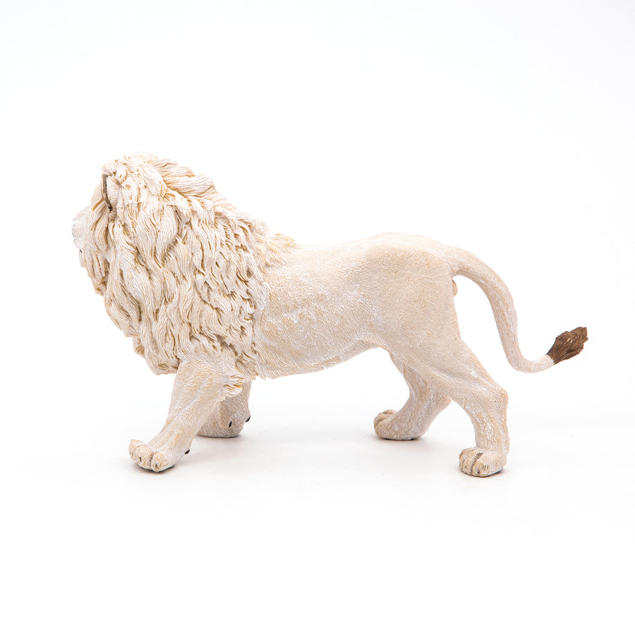 Figurine Lion blanc Papo en PVC, thème félins, Collection Animaux sauvages, jouet éducatif idéal pour enfants et collectionneurs