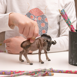 Figurine Gnou Papo en PVC, thème savane, Collection Animaux sauvages, jouet éducatif idéal pour enfants et collectionneurs