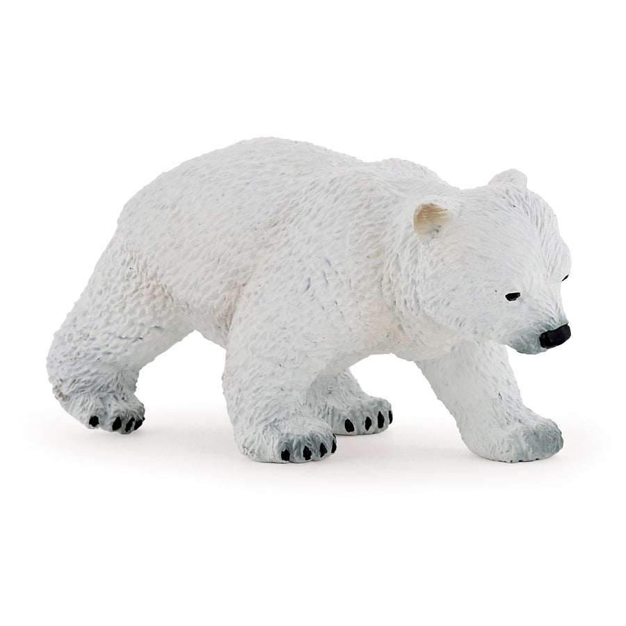 Figurine Bébé ours polaire marchant Papo en PVC, Collection Animaux sauvages, jouet éducatif idéal pour enfants et collectionneurs