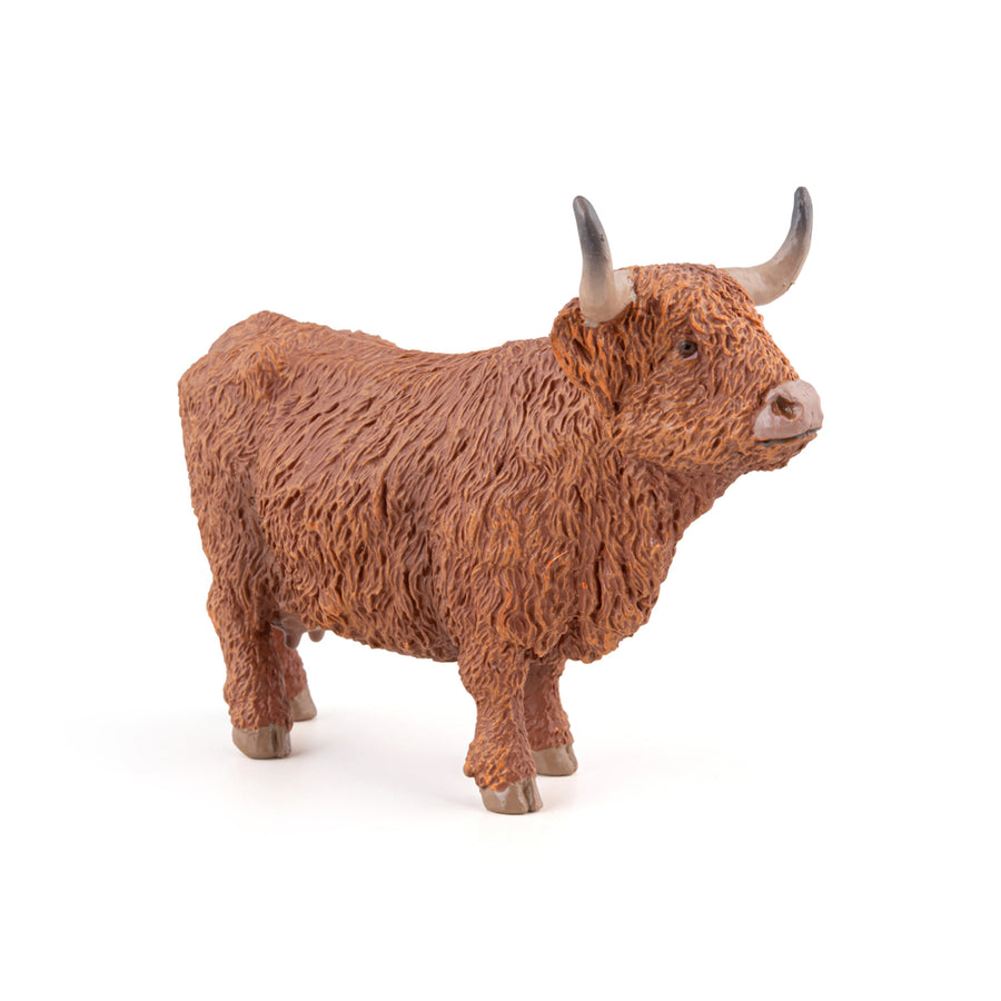 Figurine Vache Highland Papo en PVC, Collection Vie à la ferme, jouet éducatif idéal pour enfants et collectionneurs