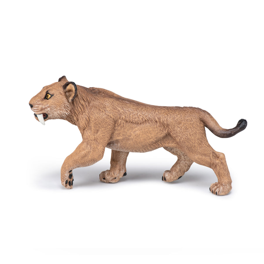 Figurine Jeune smilodon Papo en PVC, thème préhistorique, Collection Dinosaures, jouet éducatif idéal pour enfants et collectionneurs